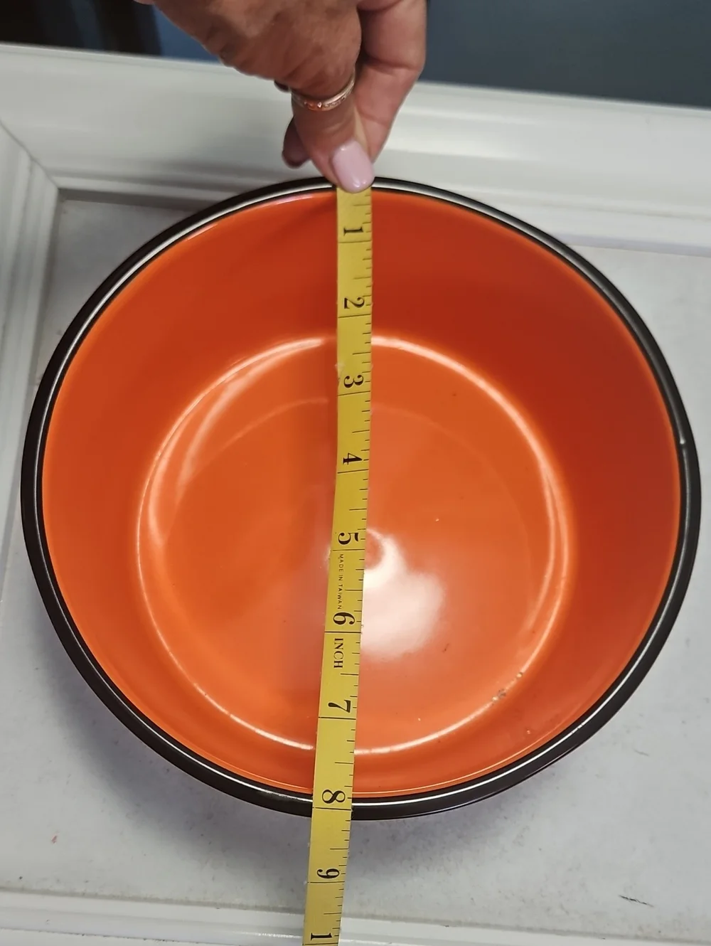 Rae Dunn Howloween Black Exterior with Orange Interior Bowl